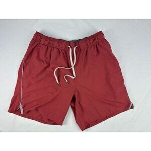 Vuori The Rise The Shine Red Athletic Men's Shorts Medium Elastic Waist